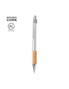 Penna con gommino touch con impugnatura in sughero