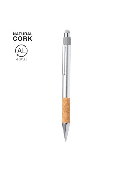 Penna con gommino touch con impugnatura in sughero